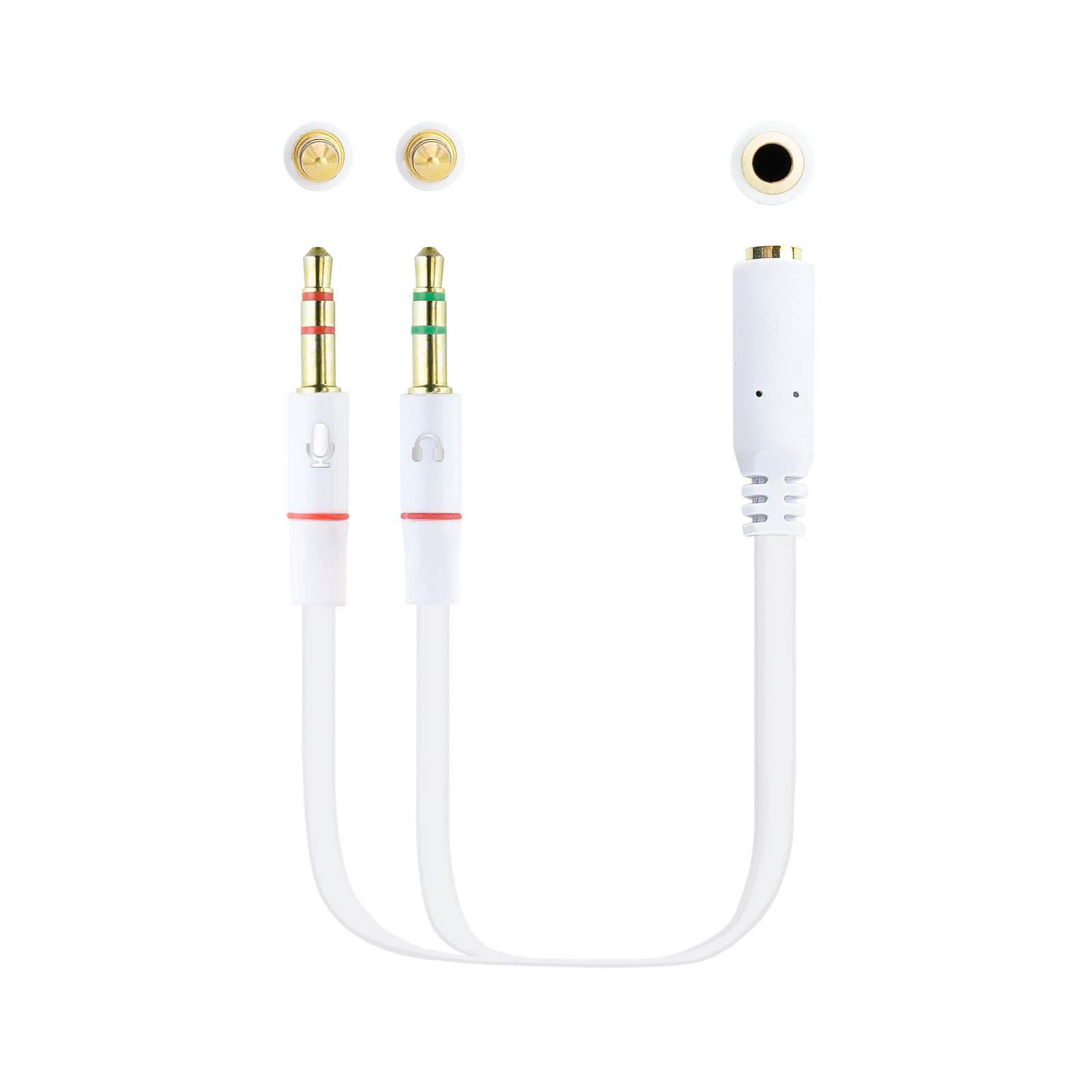 CABO AUDIO 1XJACK-3.5 A 2XJACK-3.5 NANOCABO 20CM Branco