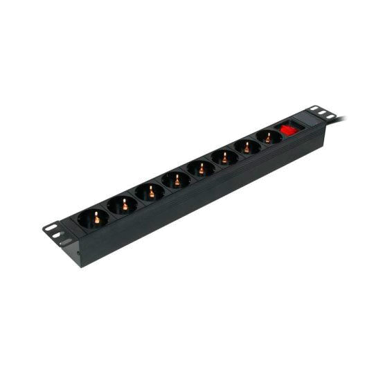 REGLETA 8 TOMAS 19 PARA RACK GB-1011 PRETO