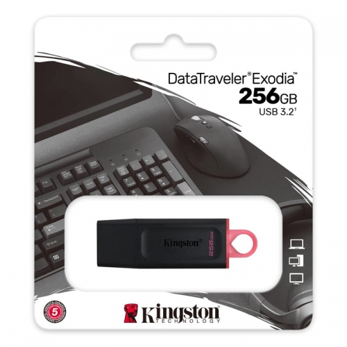 PENDRIVE 256GB USB 3.2 KINGSTON DT EXODIA Preto | ROJO