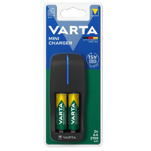 VARTA CARREGADOR MINI PILHAS 57402 - 2XAA 2,100MAH INCLUIDOS