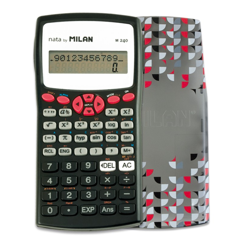 Calculadora científica Milan M240 com 10+2 dígitos Preto/Branco/Vermelho/Cinza