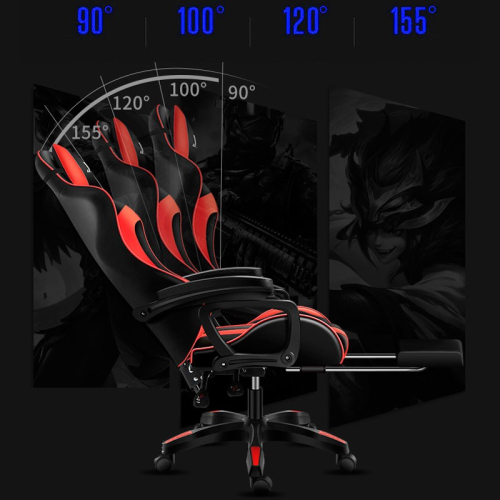 Cadeira Gaming PowerGaming Preto/Vermelho com Apoio para os Pés