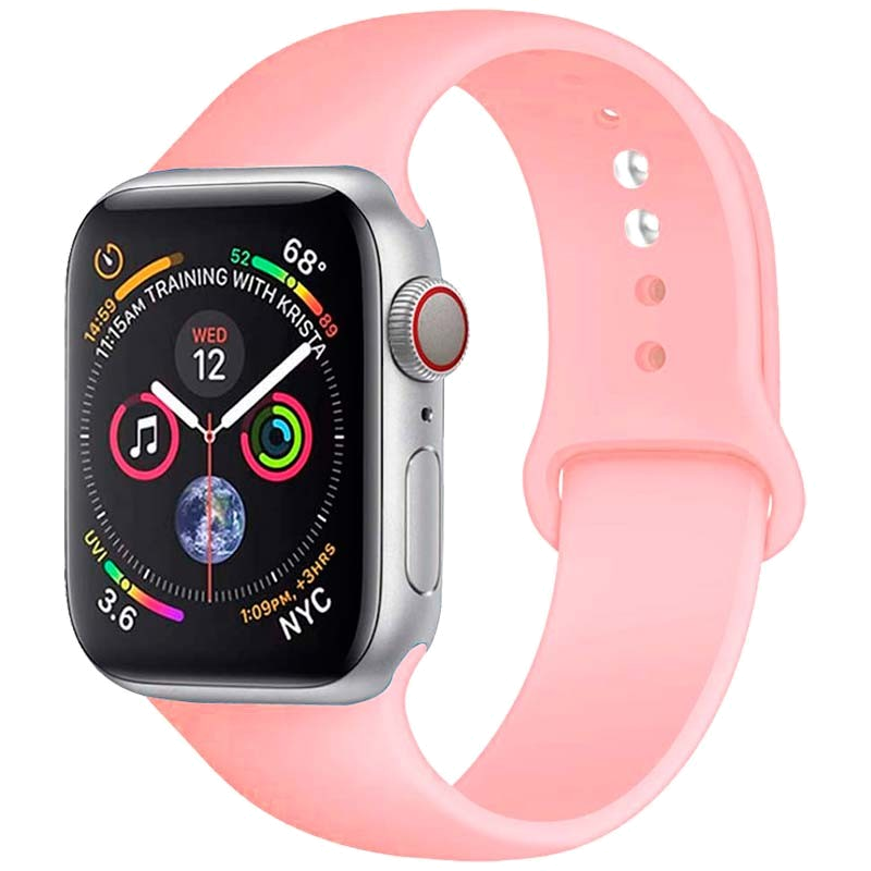 Pulseira de Silicone Apple Watch 42 | 44mm - Compatível com Apple Watch 3 | 4 | 5 | 6 | SE (Rosa)