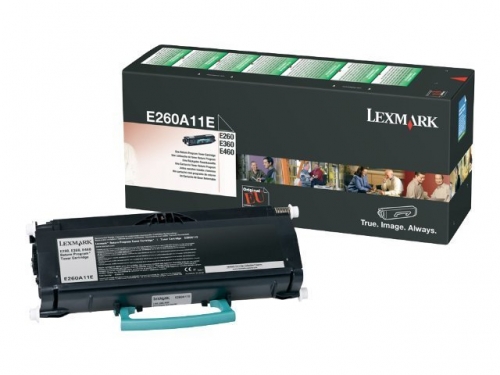 Toner LEXMARK E260A11E preto de Retorno 3,5K a 5% - E260,E360,E46x