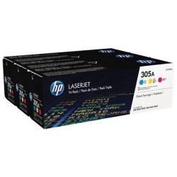 HP Toner 305A PACK 3 CORES Amarelo AZUL Magenta