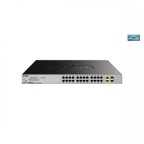 D-LINK SWITCH GIGABIT 24x10 | 100 | 1000 + 2xCOMBO 370W (MAX 30W PER PORT) POE+