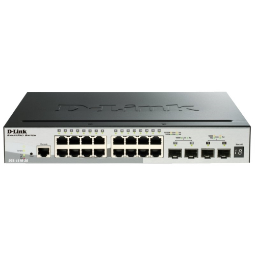 D-Link DGS-1510-20-E Switch L2 16xGb 2xSFP+ 2x10Gb
