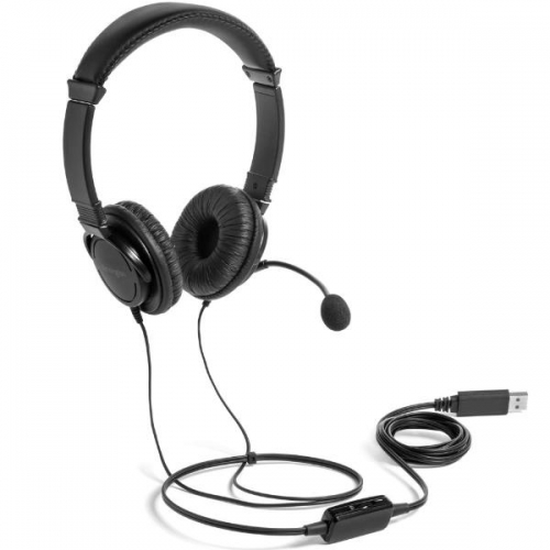 Auscultadores USB Kensington HiFi com microfone - Som estéreo - Óptimo conforto - Cancelamento de ruído - Cabo USB de 1,82 m