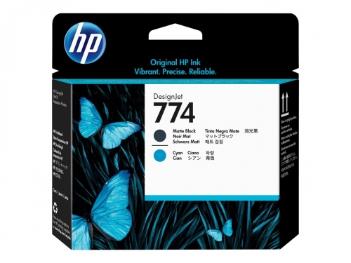 HP 774 Cabeça de Impressão Original - Preto Mate,Cyan - P2W01A