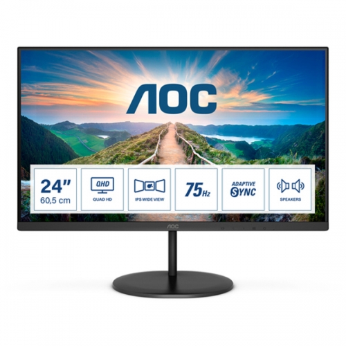 MONITOR AOC IPS 24"(23.8) 16:9 QHD HDMI DP COLUNAS Q24V4EA