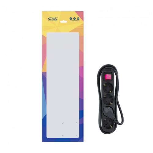 REGLETA 4 TOMAS 1.4MCOMINTERRUPTOR NANOCABO Preto