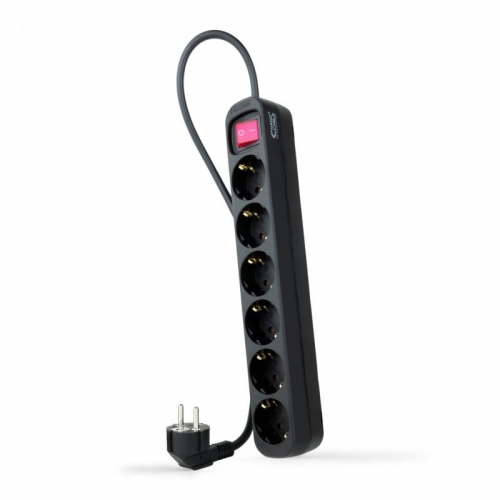 REGLETA 6 TOMAS 1.4M NANOCABOCOMINTERRUPTOR Preto