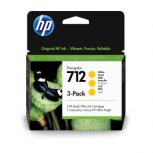 HP 712 Amarelo Pack de 3 Cartuchos de Tinta Originales - 3ED79A