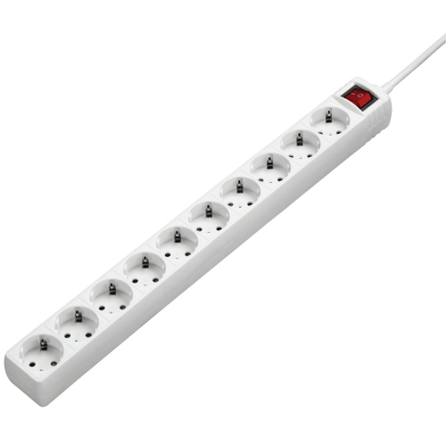 Extenção eléctrica HAMA 10 tomadas,3,0mt branco
