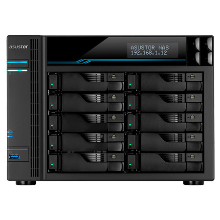 NAS ASUSTOR AS7110T Tower 10Bay Xeon E-2224 3,4GHz Q-Core 8GB DDR4 2xM.2 3x2.5GbE 2xUSB3.2 5Y WTY