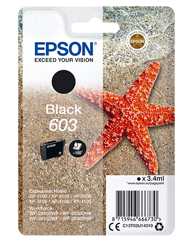 EPSON TINTEIRO PRETO 603 XP-28xx | 3100 | 21xx | 3105 | 41xx