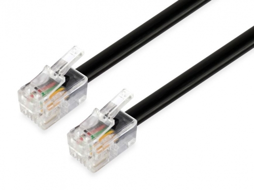 Cabo EQUIP telefone RJ11 4P | 4C,3M preto - 105102