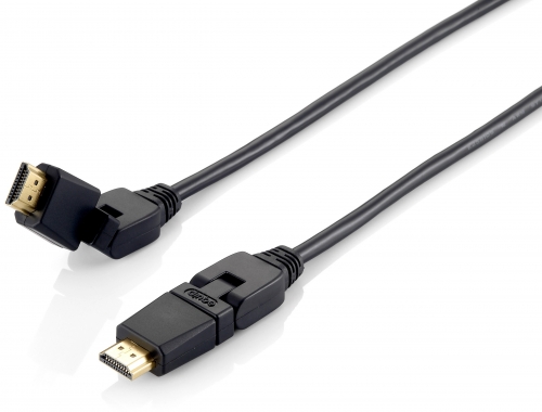 EQUIP CABO HDMI 2.0 FICHA ANGULO VARIAVEL 3D 4K M | M 1MT PRETO