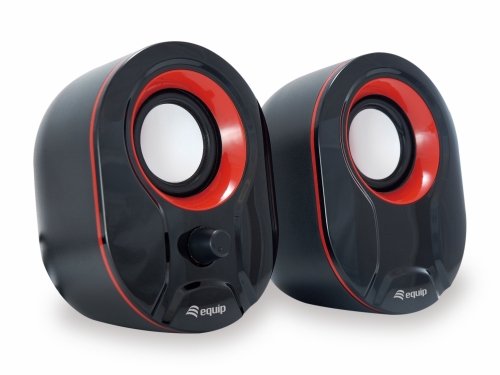 EQUIP LIFE MINI COLUNAS 6W USB CONTROLO SOM PRETO | VERMELHO