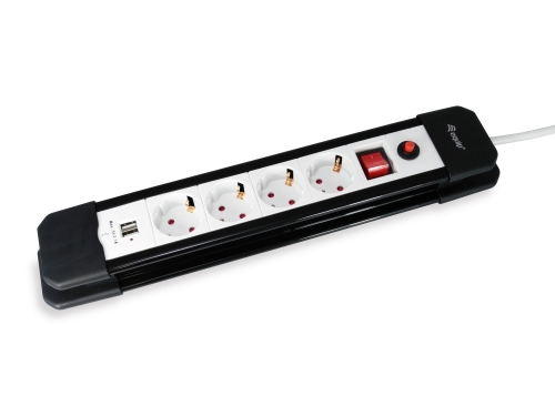 EQUIP EXTENSÃO ELETRICA 4 TOMADAS COM INTERRUPTOR,2X USB