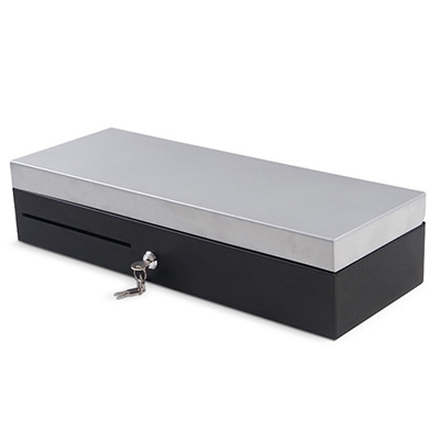 Gaveta de Dinheiro ZONERICH ZQ-170A Metálica Preta Vertical INOX 5N / 8M 460x170x100