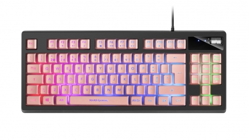 TECLADO MARS GAMING MKAX FULL RGB H-MECHANICAL TKL,GEL PALMREST - PORTUGUESE PINK