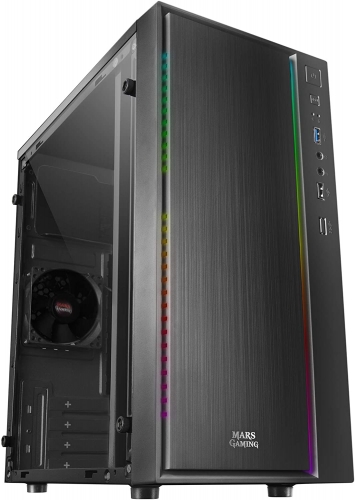 CAIXA MICRO-ATX MARSGAMING MCM ,COMPACT,WINDOW,16 MODES A-RGB,1X 8CM FAN,BLACK - MCM