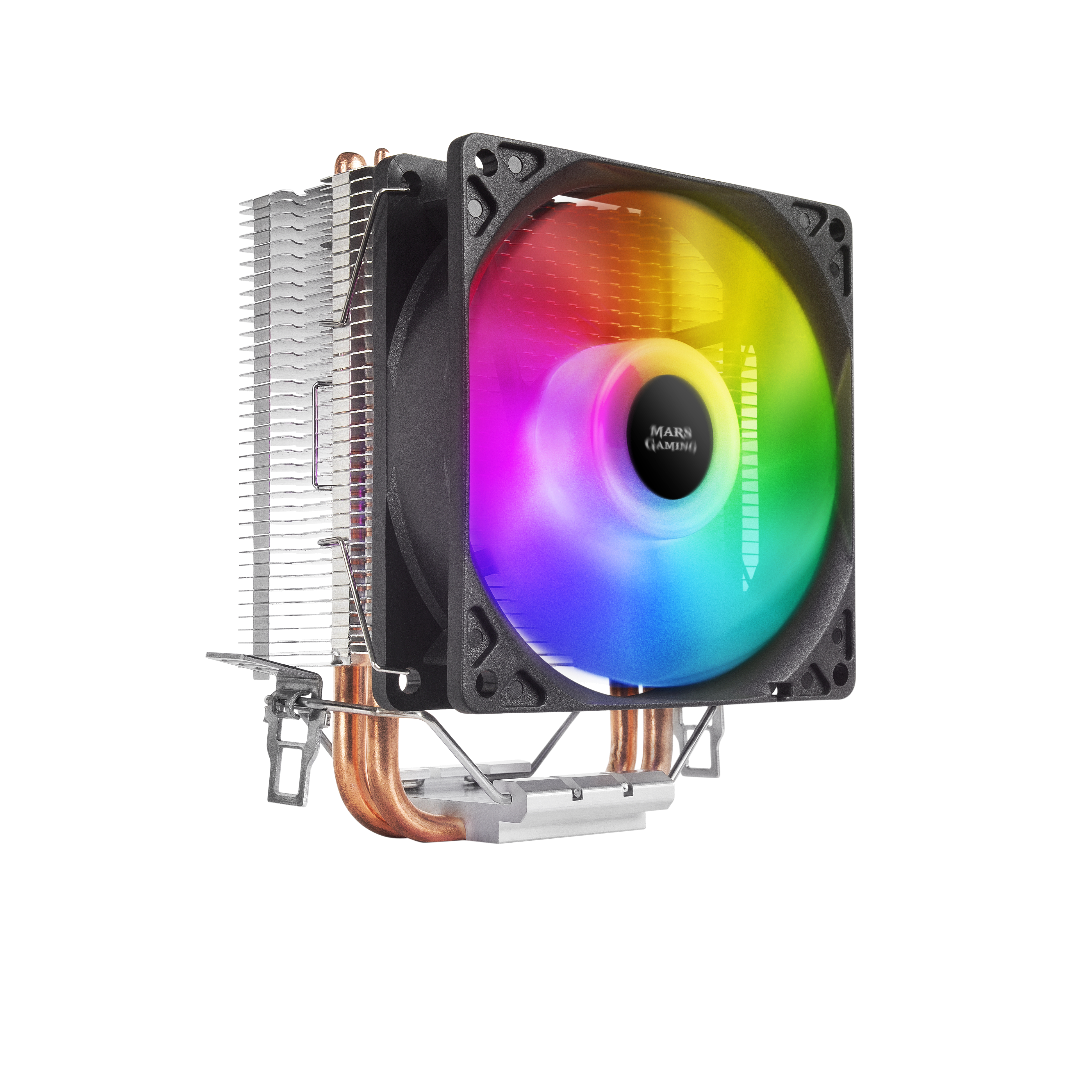 Cooler MARS GAMING MCPUARGB CPU COOLER,CHROMA AUTO RGB,12CM PWM FAN,2X HP,130W,BLACK