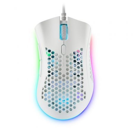 Rato MARS GAMING MMEX,32000DPI,OPTICAL SWITCHES,75G,RGB,FEATHER,SOFT,WHITE