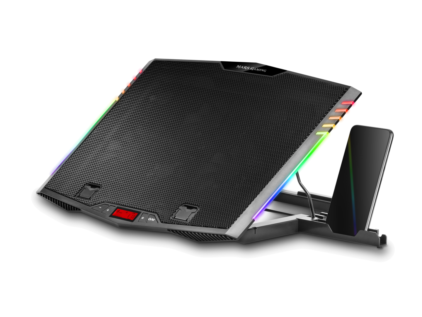 Base MARS GAMING MNBC5 ARGB NOTEBOOK COOLER &STAND,6x FAN,PHONE HOLDER,17.3"SIZE