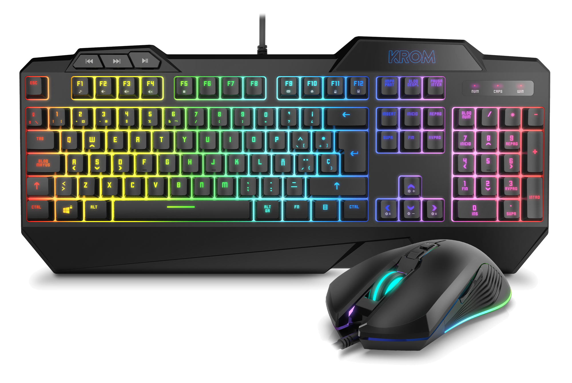 Teclado NOX Krom Krusher SEMI-MECHANICAL RGB COMBO