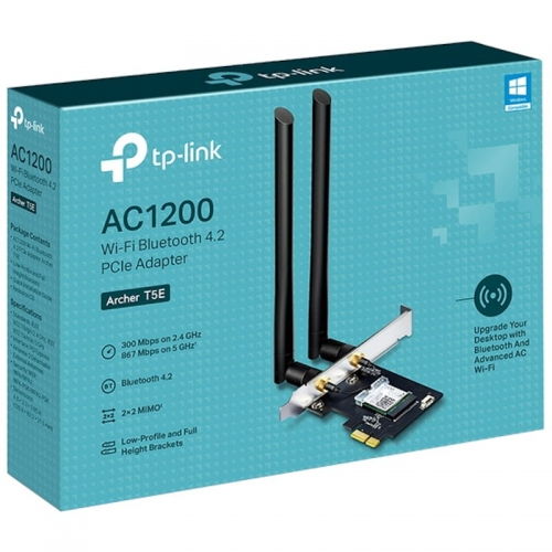 Adaptador TP-LINK AC1200 Wi-Fi Bluetooth 4.2 PCI Express 867Mbps 300Mbps - Archer T5E