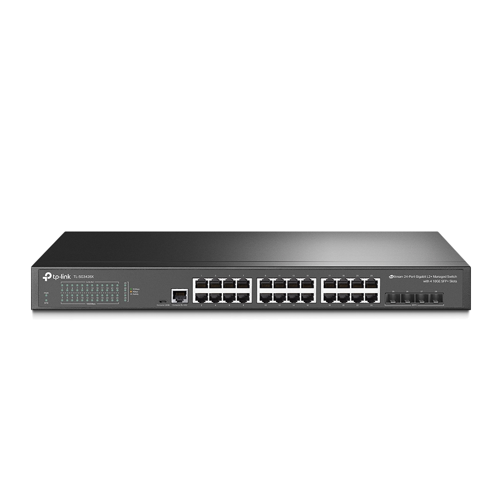 TP-LINK JETSTREAM 24-PORT GIGABIT L2+ MANAGED SWITCH WITH 4 10GE SFP+ SLOTS