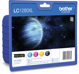 BROTHER TINTEIRO PACK 4 CORES LC1280