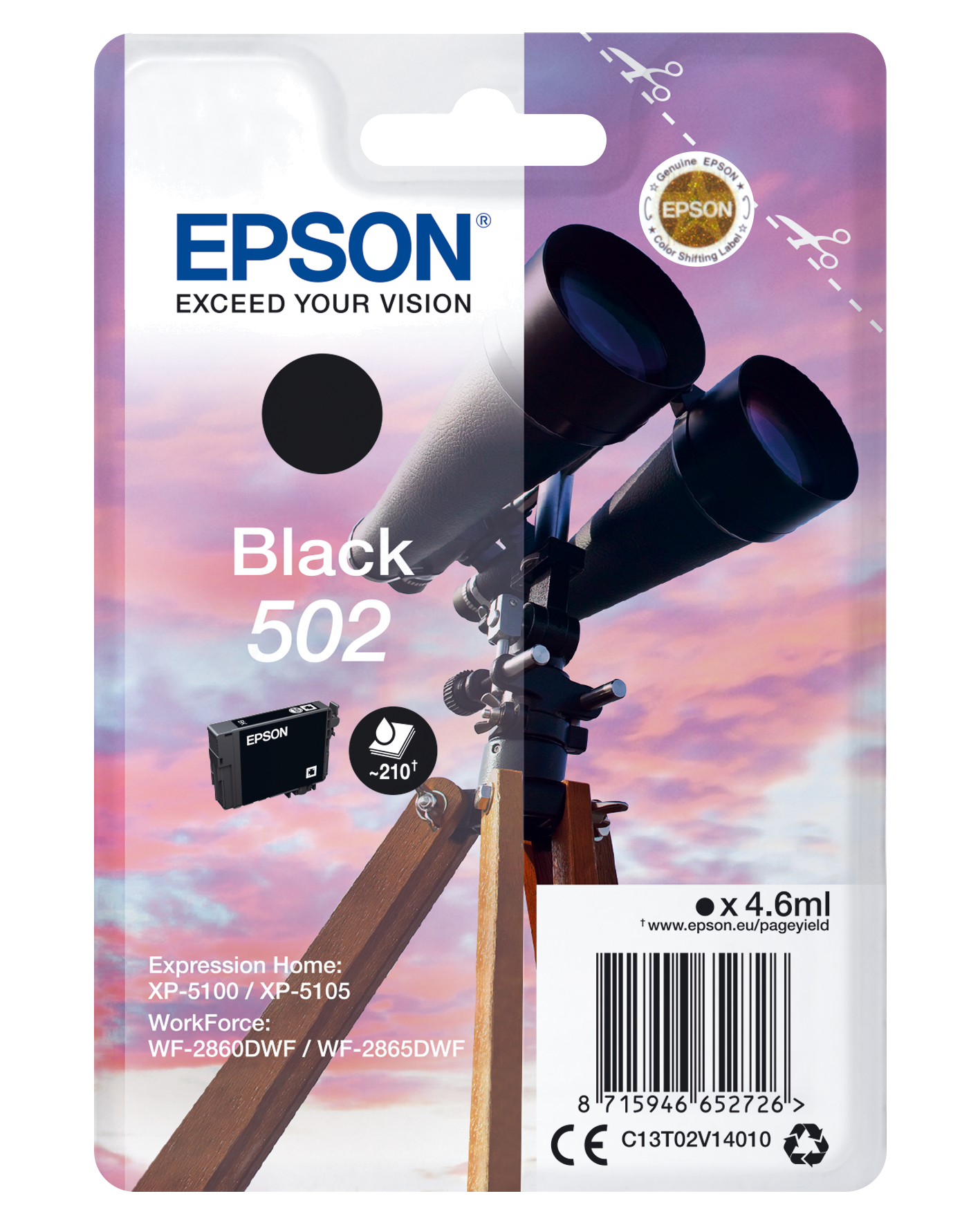EPSON TINTEIRO PRETO 502 XP5100 | 105 WF-2860DWF | 865DWF C | ALARME