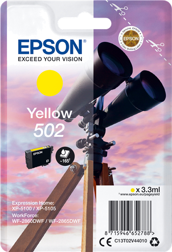 Tinteiro EPSON 502 Amarelo - XP-51xx,WF-286x