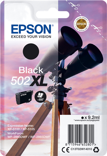 EPSON TINTEIRO PRETO 502XL XP5100 XP5105 WF-2860DWF WF-2865DWF