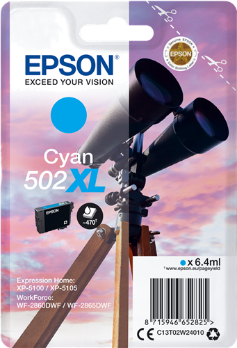EPSON TINTEIRO AZUL 502XL XP5100 XP5105 WF-2860DWF WF-2865DWF