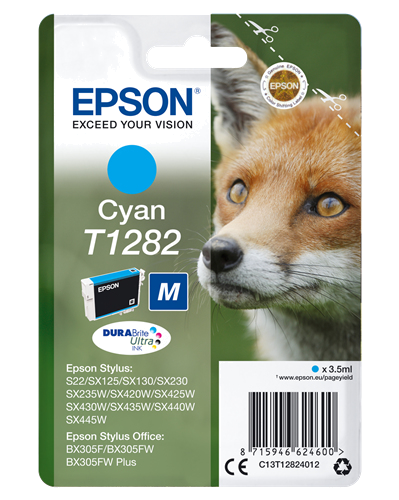 Tinteiro EPSON T1282 Ciano M - Stylus S22 | SX42xW | BX305