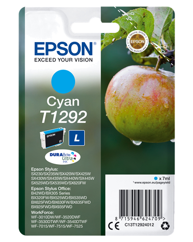 Tinteiro EPSON T1292 Ciano L - Stylus B42,BX3xx | 5xx | 6xx | 9xx,SX4xx | 5xx | 620