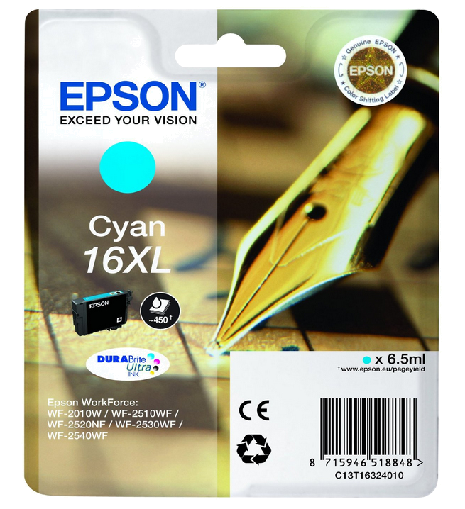 Tinteiro EPSON 16 Ciano XL - WF-2010 | 251xx | 26xx | 27xx