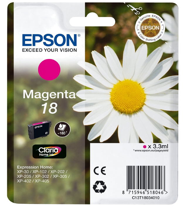 Tinteiro EPSON 18 Magenta - XP-30 | x02 | x05 | x12 | x15 | x22 | x25