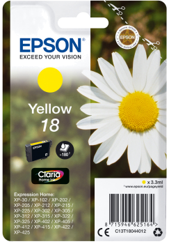 Tinteiro EPSON 18 Amarelo - XP-30 | x02 | x05 | x12 | x15 | x22 | x25