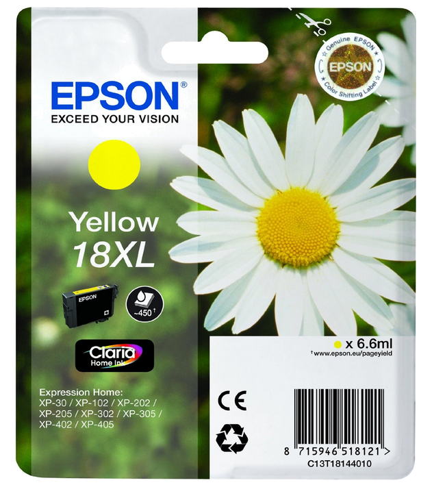 Tinteiro EPSON 18 Amarelo XL - XP-30 | x02 | x05 | x12 | x15 | x22 | x25