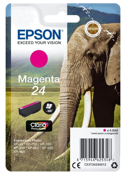 EPSON TINTEIRO MAGENTA 24 CLARIA PHOTO HD XP-850 | 750 | 950 | 55 | 860 | 760 | 960