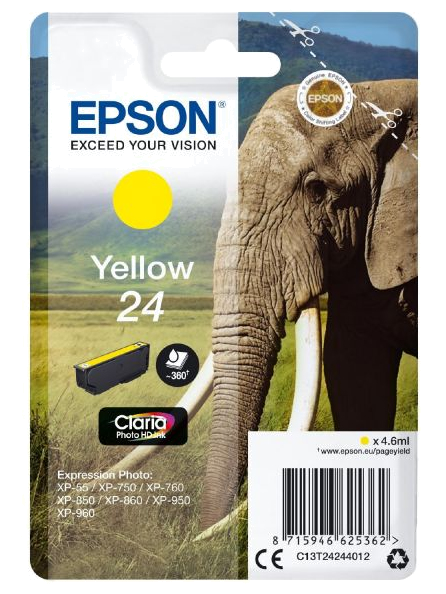 EPSON TINTEIRO AMARELO 24 CLARIA PHOTO HD XP-850 | 750 | 950 | 55 | 860 | 760 | 960