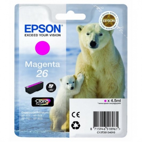 Tinteiro EPSON 26 Magenta - Expression Premium XP-5xx | 6xx | 7xx | 8xx