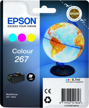 EPSON TINTEIRO PACK 3 CORES 267 WF-100 | 110