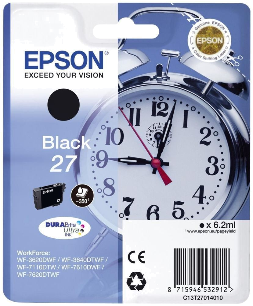 Tinteiro EPSON 27 Preto - WF36xx | 7110 | 7210 | 76xx | 77xx