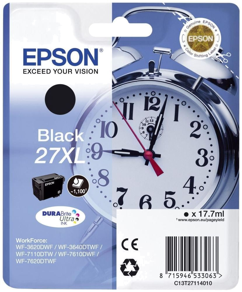 EPSON TINTEIRO PRETO 27XL WF-3620-40 | WF-7110-7610-7620